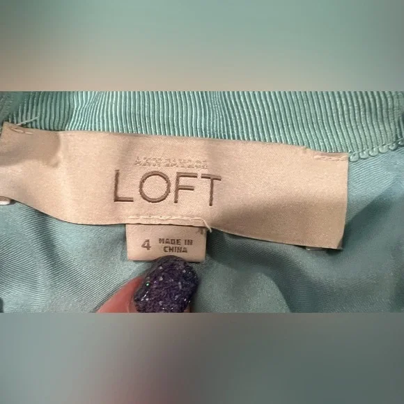 Ann Taylor Loft S 4 Seafoam Green Shift dress Cap Sleeve Lace Work Cocktail - Picture 7 of 8